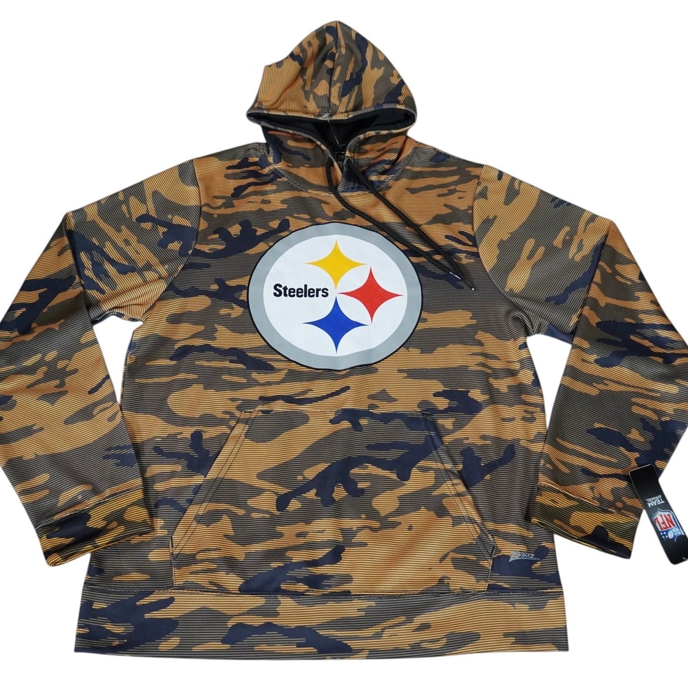 Zubaz Pittsburgh Steelers Camo Hoodie Mens Medium Pullover NFL Hooded Sweatshirt